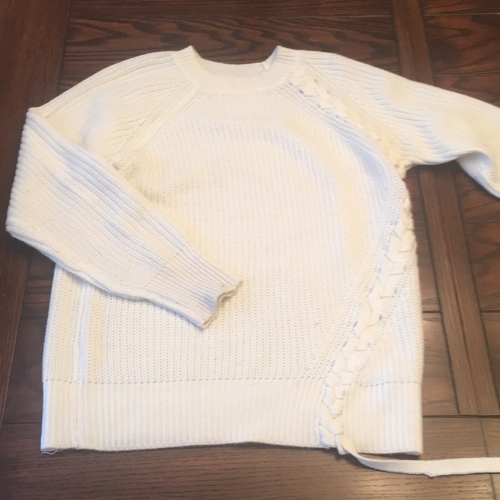 Braided white sweater